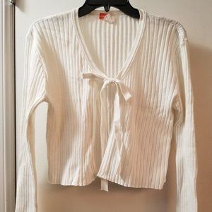 90's Long sleeve tie front swater